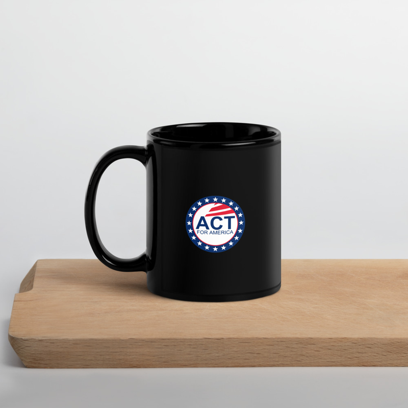 Proud American Black Glossy Mug