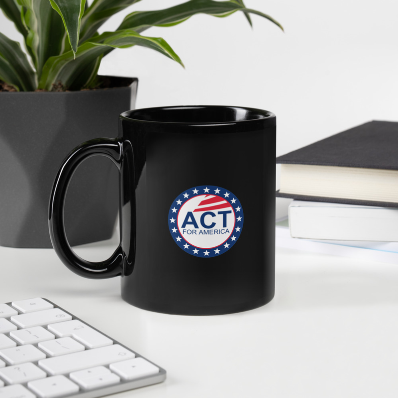 America First Black Glossy Mug