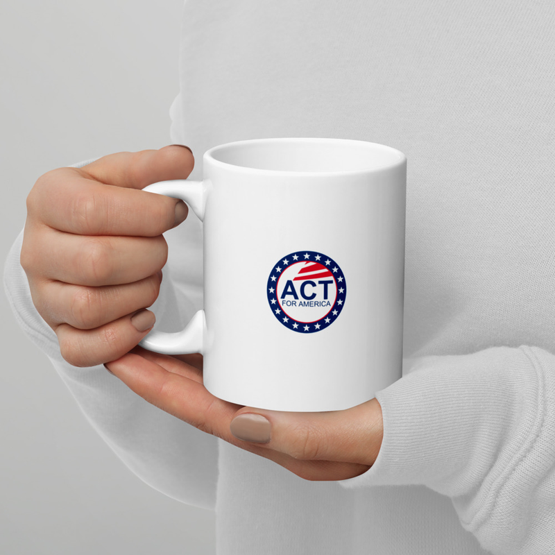 Secure our Borders White glossy mug